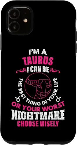 Vista 8 de Funda gráfica para iPhone 13 Pro Max con signo zodiacal divertido soy un tauro