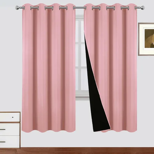 Vista 70 de LEMOMO Cortinas 100% opacas de 38 x 54 pulgadas, 2 paneles de oscurecimiento con aislamiento térmico para dormitorio