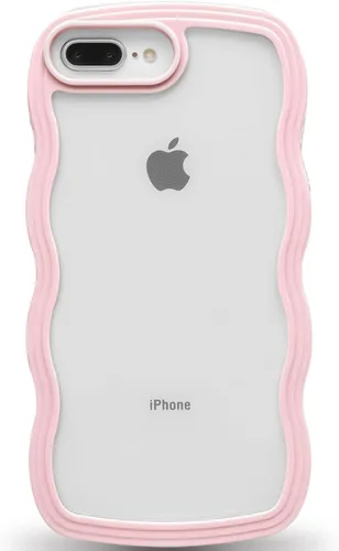 Vista 64 de Anuck Funda para iPhone 13 Pro con borde ondulado, diseño trasero transparente, agarre antideslizante, forma de marco rizado ondulado, a prueba