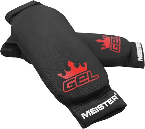 Vista 3 de Meister Protectores de antebrazo de tela elástica MMA con acolchado de gel integrado (par) Comfort-fit full arm protection, flexible impact