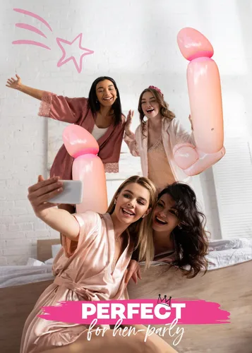 Vista 5 de Globo de despedida de soltera 2 piezas – Inflable para pene Willy despedida de soltera, globos de fiesta de despedida de soltera, fiesta