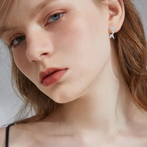 Vista 2 de Aretes de plata de ley 925 para mujer diseño de animales lindos para amantes de los animales regalos de joyería para mujeres mamá hija esposa Plata