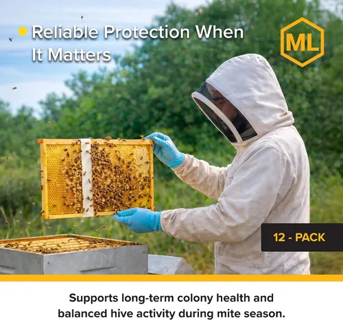 Vista 8 de Mann Lake Apivar 2.0 Varroa - Tiras de tratamiento de ácaros, control Varroa para primavera y otoño, longitudes de tira adaptables para múltiples