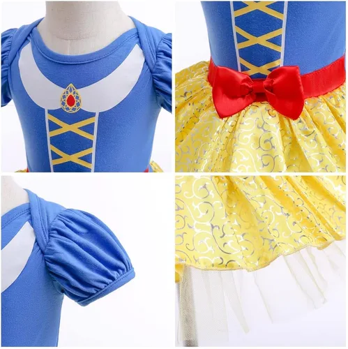 Vista 58 de Disfraz de princesa de Belle Sofía Blancanieves para niñas pequeñas, disfraz de princesa, Navidad, Halloween, mameluco con diadema