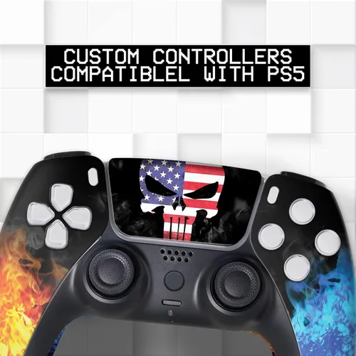 Vista 2 de American Warriior Custom PS-5 Controller Wireless compatible with Play-Station 5 Console by BCB Controllers Proudly Customized in USA with