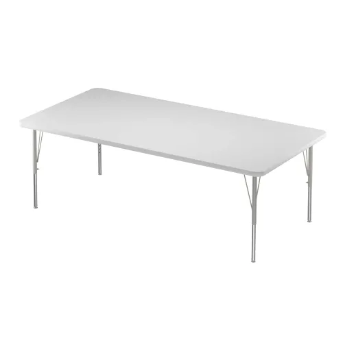 Vista 73 de Correll - Mesa rectangular de actividades para el aula de 30 x 60 pulgadas, altura ajustable (19-29 pulgadas), parte superior de granito gris, borde