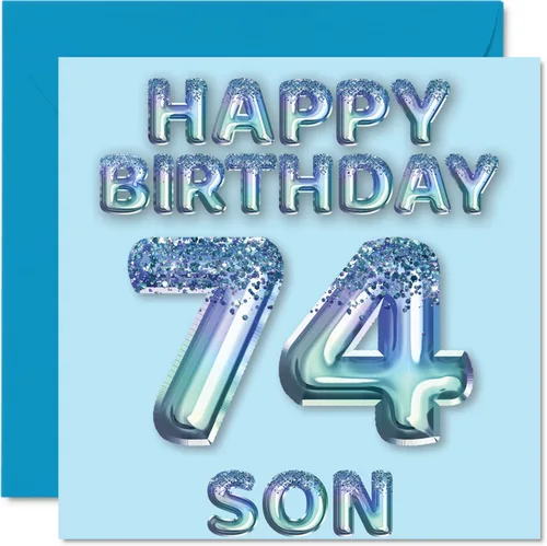 Vista 252 de Stuff4 Tarjeta de primer cumpleaños para niños, globo de fiesta con purpurina azul, tarjetas de feliz cumpleaños para niño de 1 año, nieto, hijo, 57