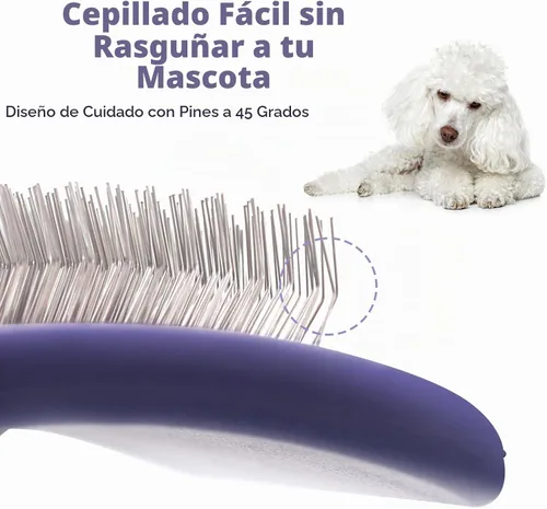 Vista 4 de UXIETIN Cepillo de perro para caniches, cepillo de aseo para desnatar