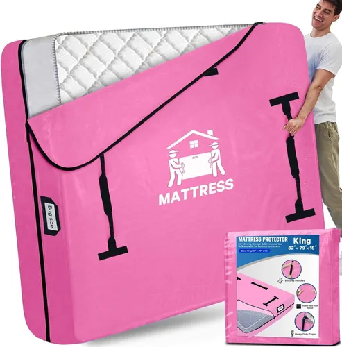 Vista 14 de Bolsas para Colchones para Mudanza, BETU Protector de Colchón Impermeable Funda de Colchón Tamaño Full Bolsas de Almacenamiento con 8 Asas Azul