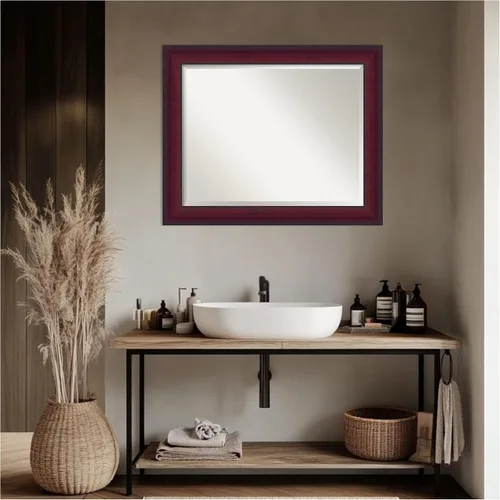 Vista 6 de Amanti Art Bathroom Mirror for Over Sink, Vanity Mirror, Wood Frame, Hangs Horizonally and Vertically, Bathroom Wall Decor, Beveled Edge