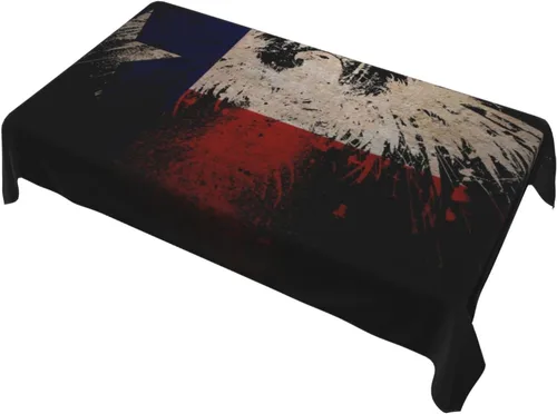 Vista 3 de Auda Mantel rectangular con símbolo de la bandera del estado de Texas, resistente a la decoloración, mantel para decoración de mesa de boda