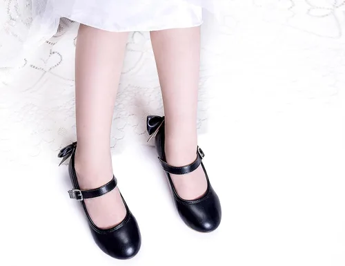 Vista 6 de Zapatos de vestir para niñas, zapatos de princesa de tacón bajo, zapatos planos Mary Jane para fiestas de bodas y niños pequeños