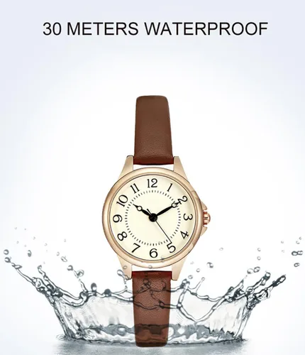 Vista 6 de BESTKANG Reloj de pulsera de cuero de moda para mujer, fácil de leer, reloj de pulsera de cuarzo casual resistente al agua, reloj de pulsera pequeño