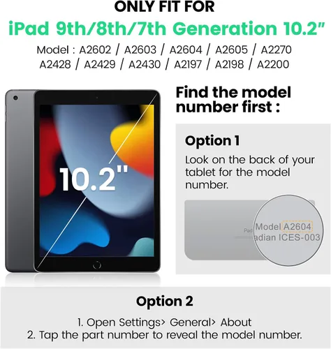 Vista 2 de SEYMAC Funda para iPad de 9ª/8ª/7ª Generación Estuche 10.2" 2021-2019, Funda Protectora de Cuerpo Completo Resistente a Prueba de Golpes de Servicio