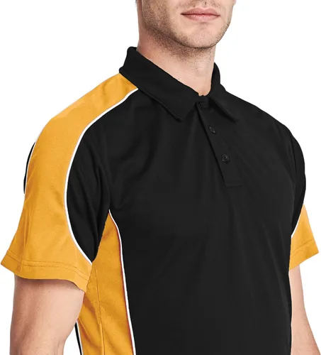 Vista 4 de MAGCOMSEN Polo de golf para hombre, manga corta, 3 botones, secado rápido, estilo casucal, piqué