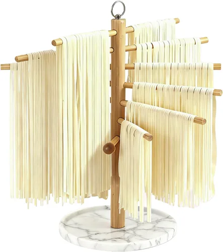 Vista 9 de Escurridor de pasta con varita de transferencia y 7 barras, estante de secado de fideos fácil de transferir para secar pasta y cocinar, diseño