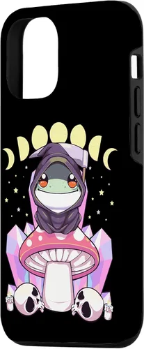 Vista 2 de Funda para iPhone 15 Pastel Goth Kawaii Mushroom Moon Phase Grim Reaper Frog Case