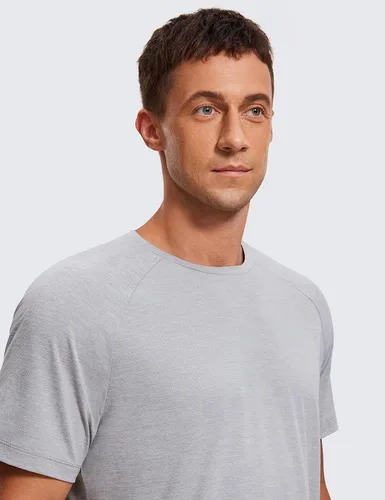 Vista 4 de CRZ YOGA Men's Lightweight Short Sleeve T-Shirt Quick Dry Workout Running Athletic Tee Shirt Tops
