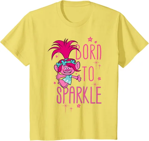 Vista 50 de DreamWorks Trolls Camiseta Born to Sparkle Negro