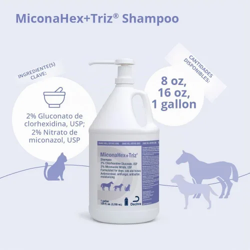 Vista 2 de MiconaHex+Triz Champú para perros, gatos y caballos, galón
