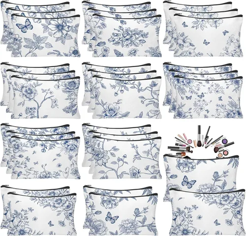 Vista 12 de Bolsa de maquillaje HSDSH Kit de supervivencia en bolsa para viajes, mujeres, madre, mamá, empleada, regalo, Azul