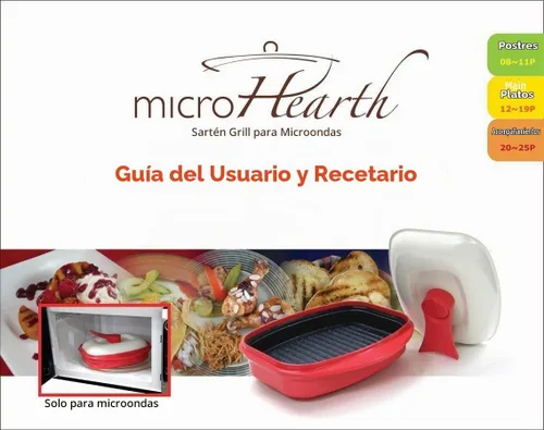 Vista 5 de Microheath - Parrilla sartén para cocinar en microondas - color rojo.