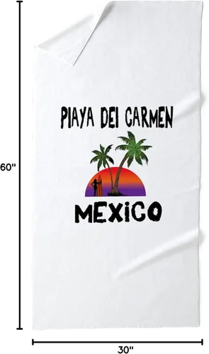 Vista 4 de CafePress Playa Del Carmen Mexico 30"x60" Algodón Absorbente Back Suave Playa Piscina Toalla