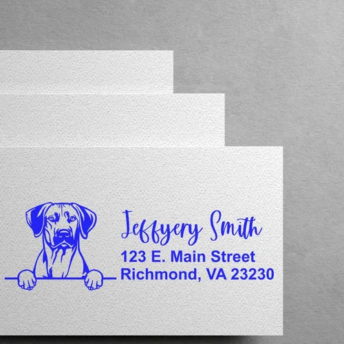 Vista 130 de American Bulldog Stamp Duo, Custom Return Address for Dog Lovers, Personalized Mail Mark for Letters and Cards