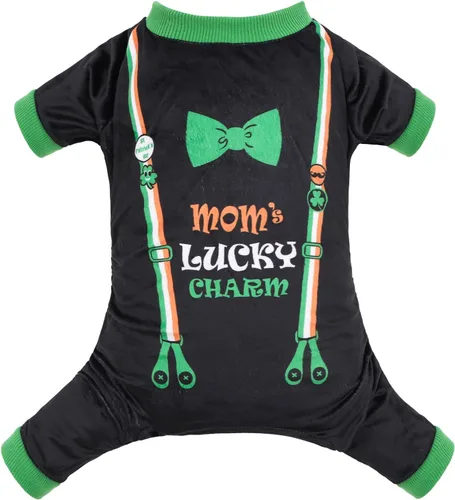 Vista 11 de CuteBone - Pijama de Halloween para perro, enterizos para cachorros, ropa suave para gatos, abrigo de Navidad para mascotas, cómodo traje de cuerpo