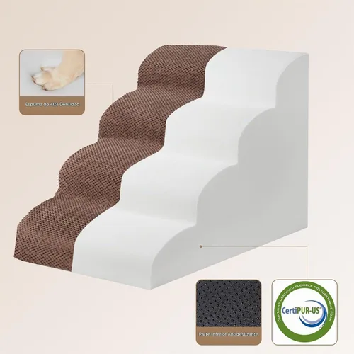 Vista 2 de EHEYCIGA Rampa curvada para escaleras para perros, camas altas de 4