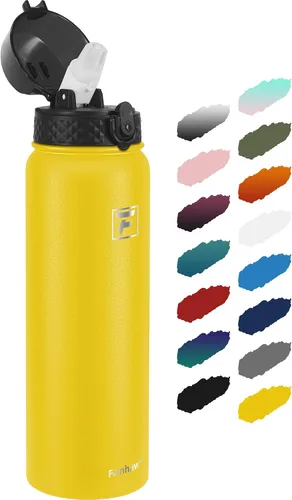Vista 19 de Fanhaw Botella de agua de acero inoxidable aislada para niños de 20 onzas con tapa con popote, a prueba de fugas y antipolvo, botella de uso diario