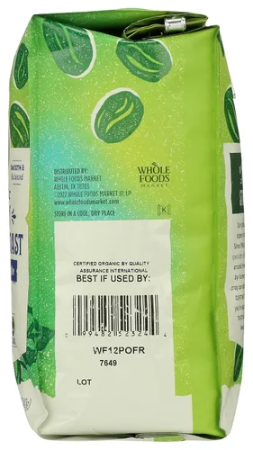 Vista 7 de Whole Foods Market, Café Orgánico Descafeinado de Grano Entero, Tostado Francés Oscuro, Afumado y Dulce, Suave y Equilibrado, 12 Onzas