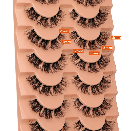 Vista 4 de Extensiones de pestañas de racimo naturales, rizado D, pestañas postizas individuales y dispersas, para colocar en casa, multipack de extensiones