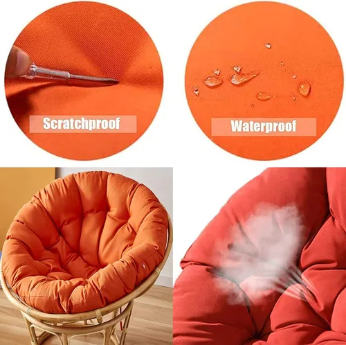 Vista 3 de Cojines para silla de hamaca con forma de huevo colgante, 15.7 x 15.7 in, cojín redondo para silla Papasan, suave y cómodo, transpirable