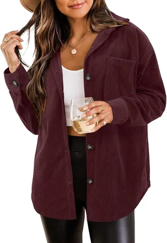 Vista 57 de ZOLUCKY Chaqueta de manga larga con botones para mujer, talla grande, blusas