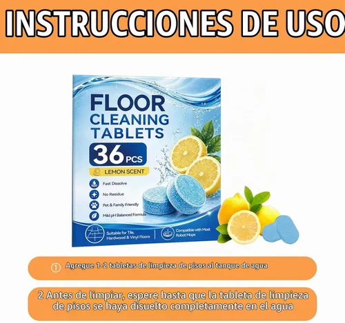 Vista 6 de Tabletas limpiadoras de suelos duros, solución de limpieza profunda para trapear, cápsulas de limpieza solubles para azulejos, vinilo, madera dura