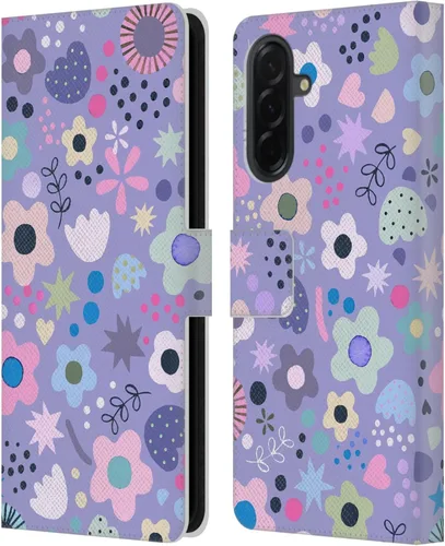 Vista 65 de Head Case Designs Officially Licensed Ninola Abstract Poppies Lilac Floral Leather Wallet Case Compatible with Samsung Galaxy A07 4G