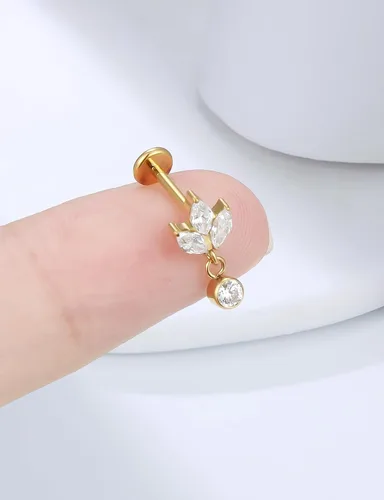 Vista 7 de 20G 18G 16G Astm F136 Titanio Sin Rosca Parte Trasera Plana Aretes Tragus Hélice Concha Joyería de Piercing Nariz Labio Anillos Hélice Frontal
