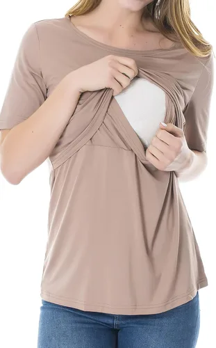Vista 3 de Smallshow - Camisetas de mujer para maternidad, manga corta prendas de lactancia