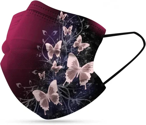 Vista 8 de 50 cubrebocas de mariposa, tela de protección de 3 capas, diseño de mariposa de verano para adultos y niños, regalo de fiesta al aire libre
