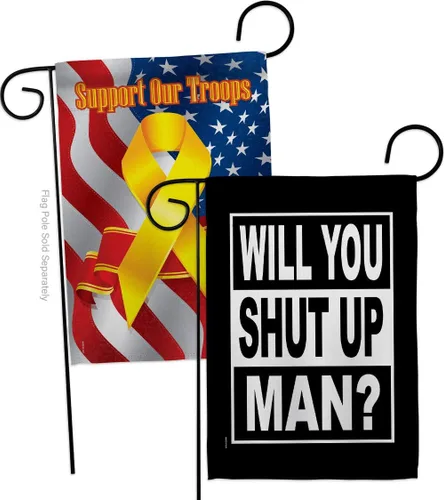 Vista 22 de Will You Shut Up Garden House Flag - Set Patriotic Vote President Democrat Republican Tea Party United State American Election - Decoration Banner