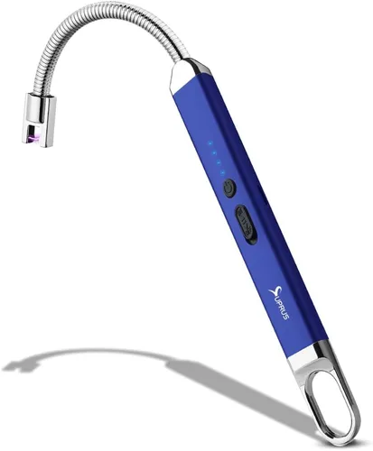 Vista 11 de SUPRUS Encendedor USB recargable de arco eléctrico con interruptor de seguridad, cuello flexible de 360°, parrilla sin llama, encendedores largos