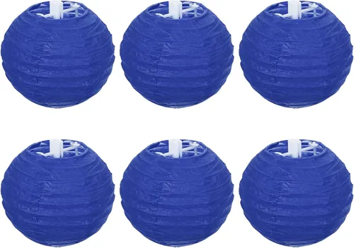 Vista 16 de PATIKIL Faroles de papel de 4 pulgadas, paquete de 6 pantallas redondas plegables para colgar para bodas, hogar, fiestas, festivales, celebraciones