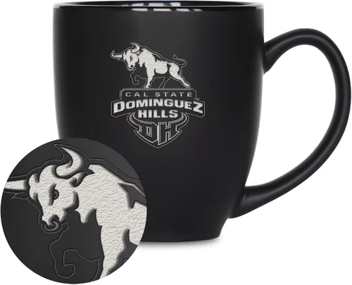 Vista 217 de Rico Industries - Taza de cerámica mate negra con grabado láser estándar de 15oz para NCAA (escuelas T & U) - Para bebidas calientes o frías