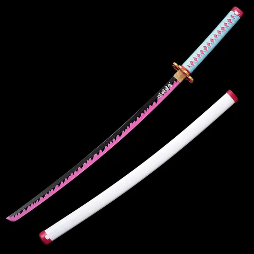Vista 3 de ziqing Espada samurái de anime hecha a mano, espada Agatsuma Zenitsu, espada Kamado Tanjirou, espada Rengoku Kyoujurou de 41 pulgadas, varios