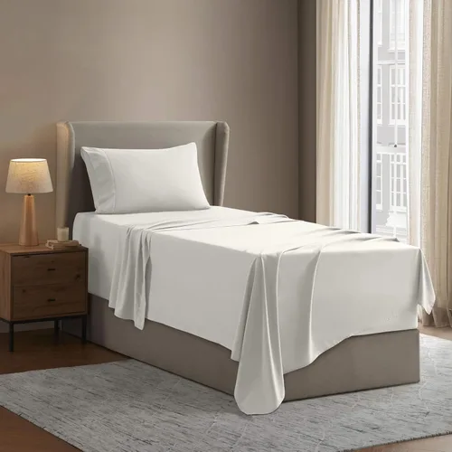 Vista 69 de Nestl - Juego de sábanas tamaño individual, sábanas de cama, color blanco, bolsillo profundo de 3 piezas 01-Blanco