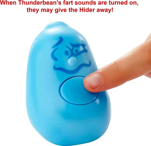 Vista 3 de Mattel Games Fart and Go Seek - Juego de actividades para esconderse y encontrar en interiores y exteriores, con frijoles electrónicos para pedos