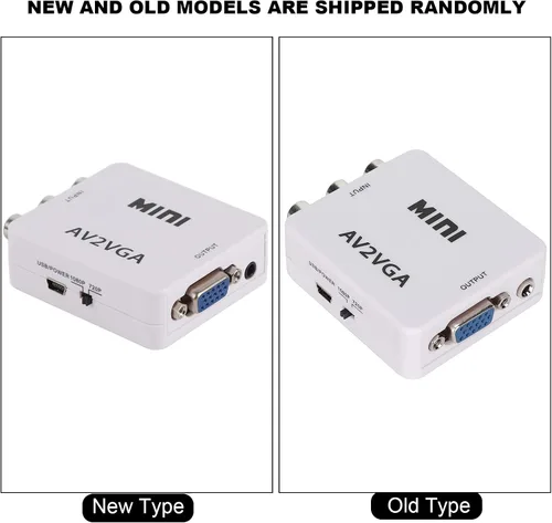 Vista 8 de Convertidor Mini VGA a Video, Adaptador compuesto a VGA, TV SetTop Box Audio Video Converter (blanco)
