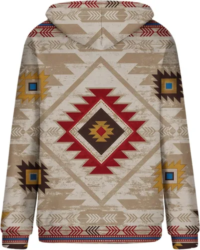 Vista 37 de Sudaderas con capucha azteca occidental para mujer, sudaderas de manga larga con gráficos vintage, camisetas de vaquera, ropa 2023