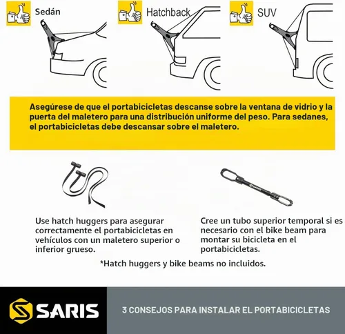 Vista 4 de Saris Portabicicletas, compacto solo montado en el tronco, 1 bicicleta, negro